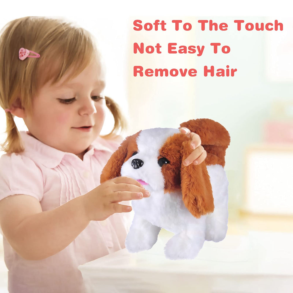 WorWoder Plush Saint Bernard toy head-tap-activated response sparks curiosity.