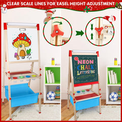 WOSTOO 3-in-1 easel with magnetic whiteboard and chalkboard for versatile creativity.