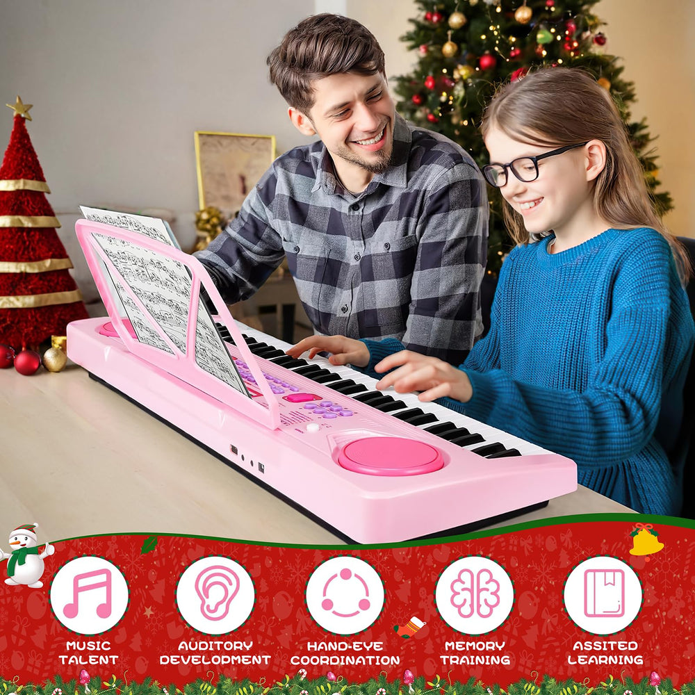 WOSTOO detachable microphone on keyboard, encourages singing along and practice.
