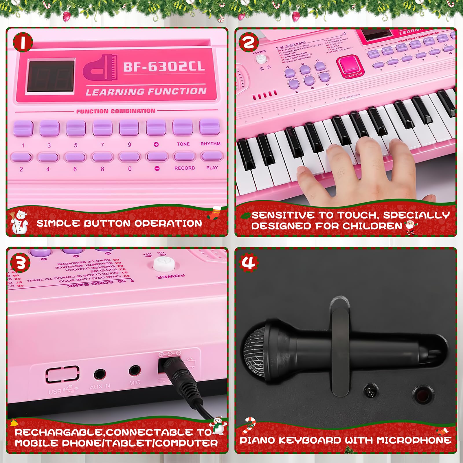 WOSTOO keyboard USB charging port, keeps sessions powered on the go.
