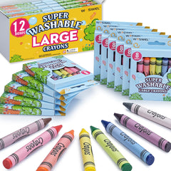 WOSWEL jumbo crayons with easy-grip design for little hands, perfect for early drawing sessions.