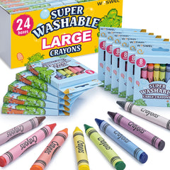 WOSWEL jumbo crayons 24-pack offering bold color for kids with mess-free use