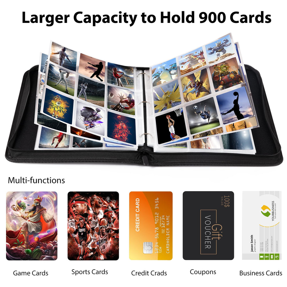 WOT I binder open to reveal 900 pockets for extensive collections
