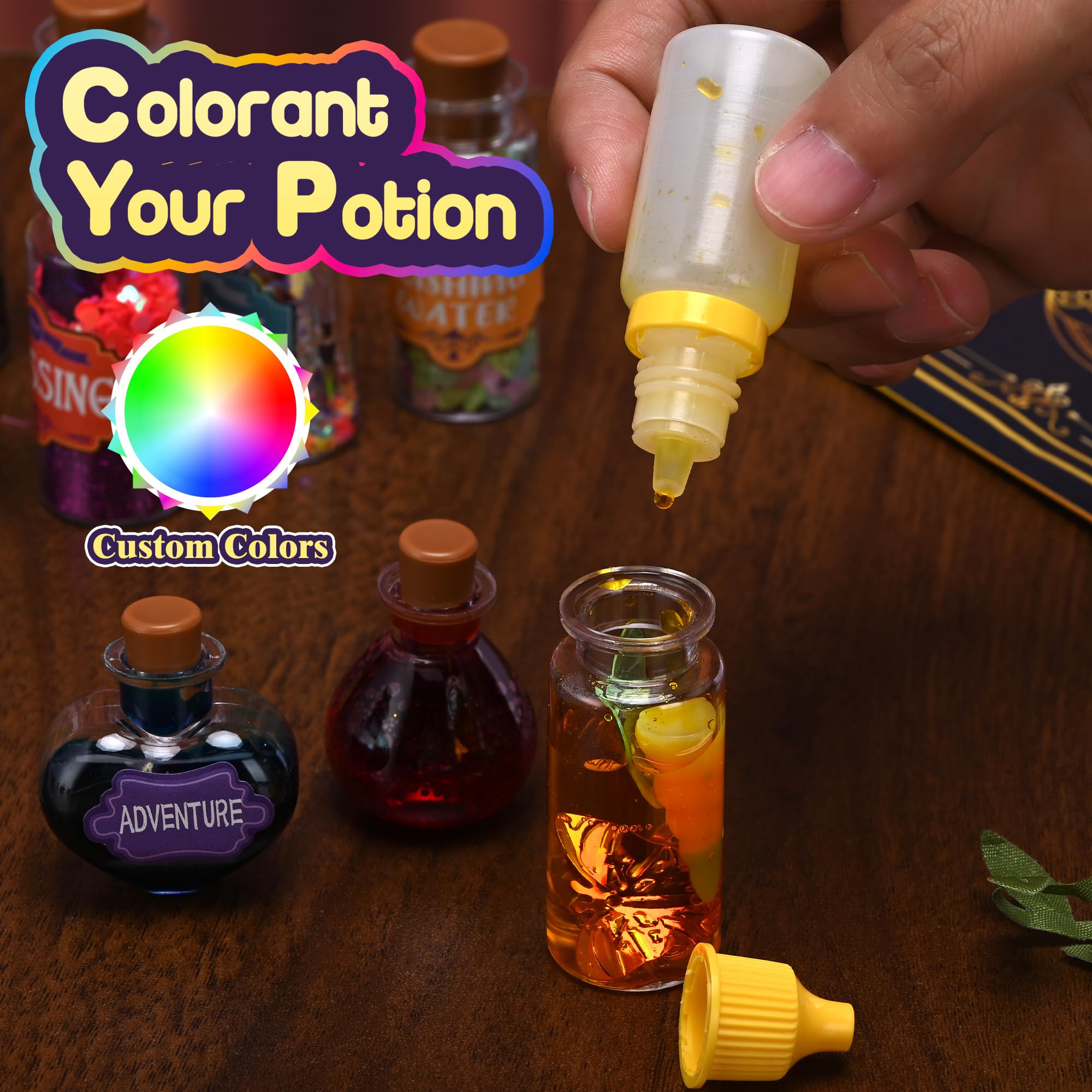 Wothfav Fairy Magic Potion Kit showing 22 bottles ready for creative potion making.