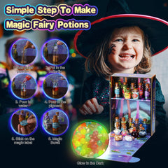 Wothfav glitter and crystals enhance the appearance of each potion.