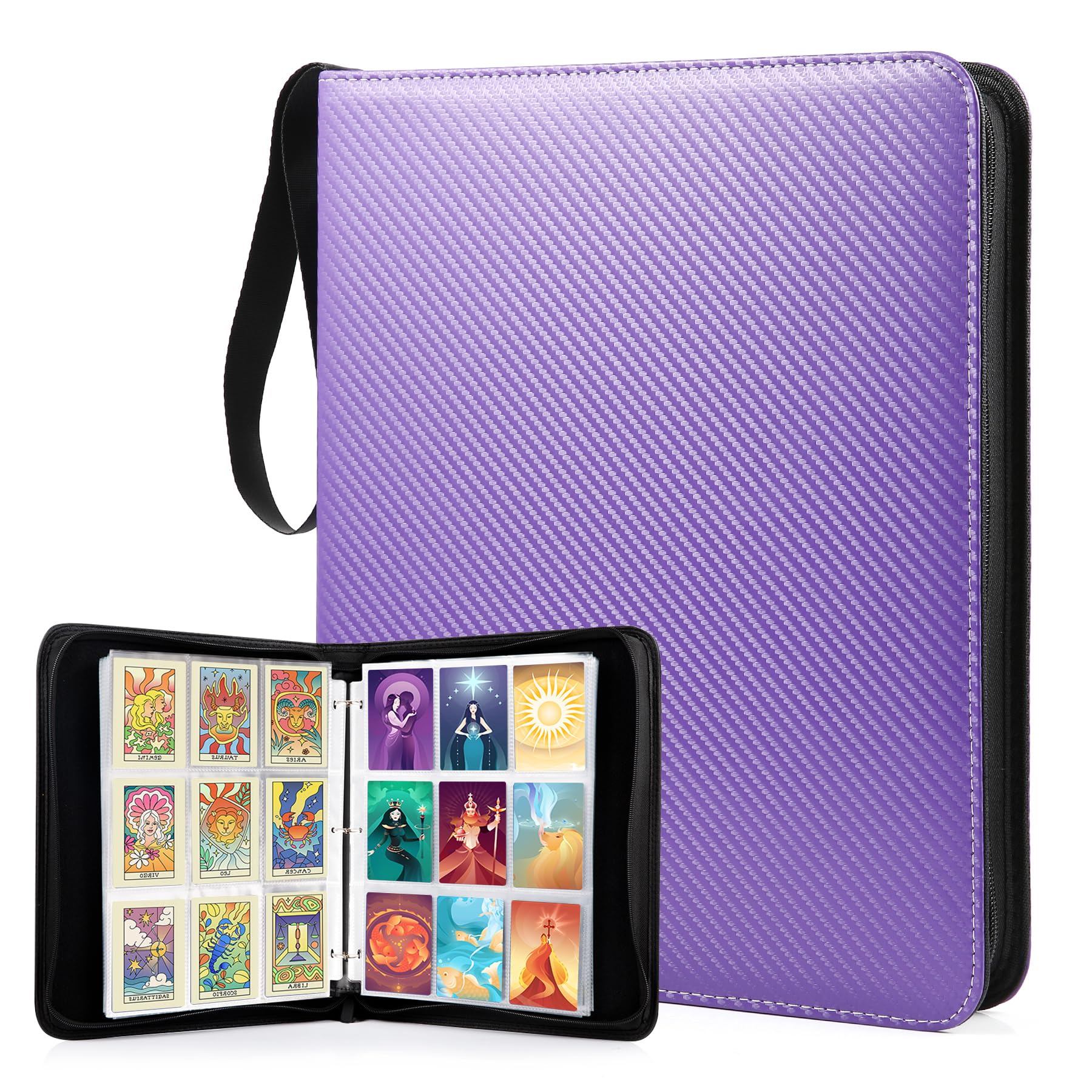 WOT I trading card binder in purple front view showing 900-pocket capacity
