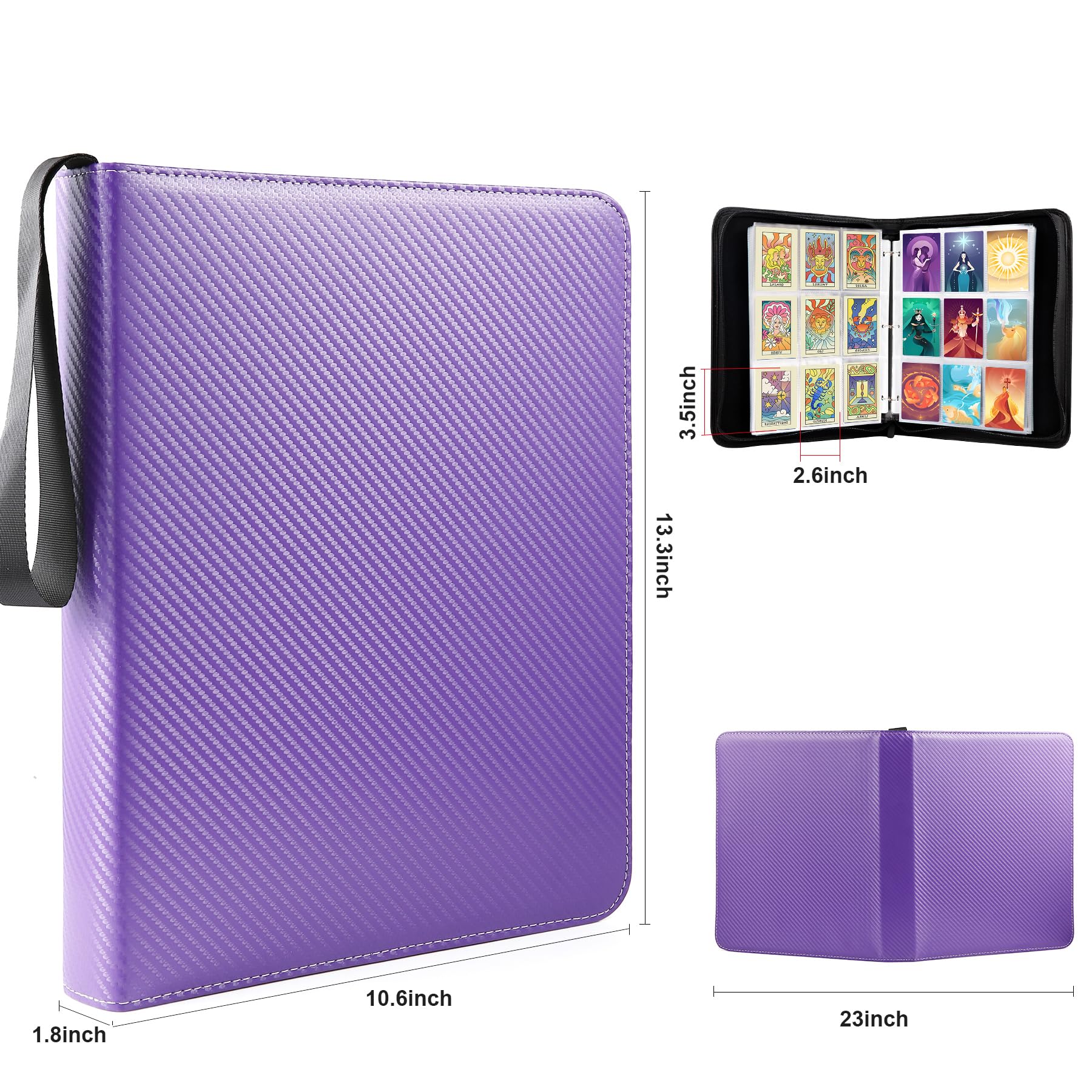 WOT I purple binder side angle highlighting portable design for on-the-go storage