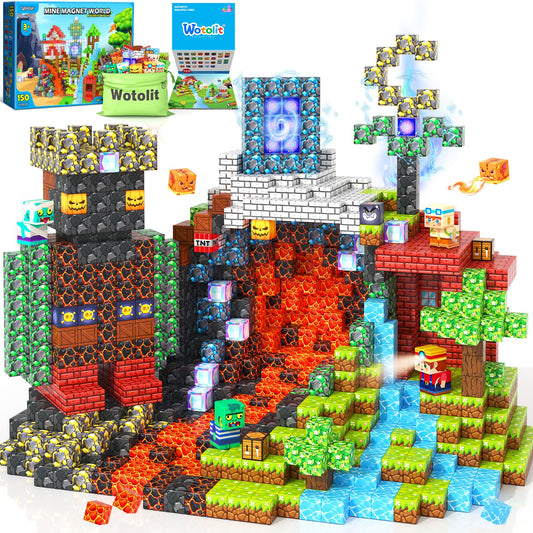 Wotolit magnetic blocks forest set with colorful pieces for creative open-ended play