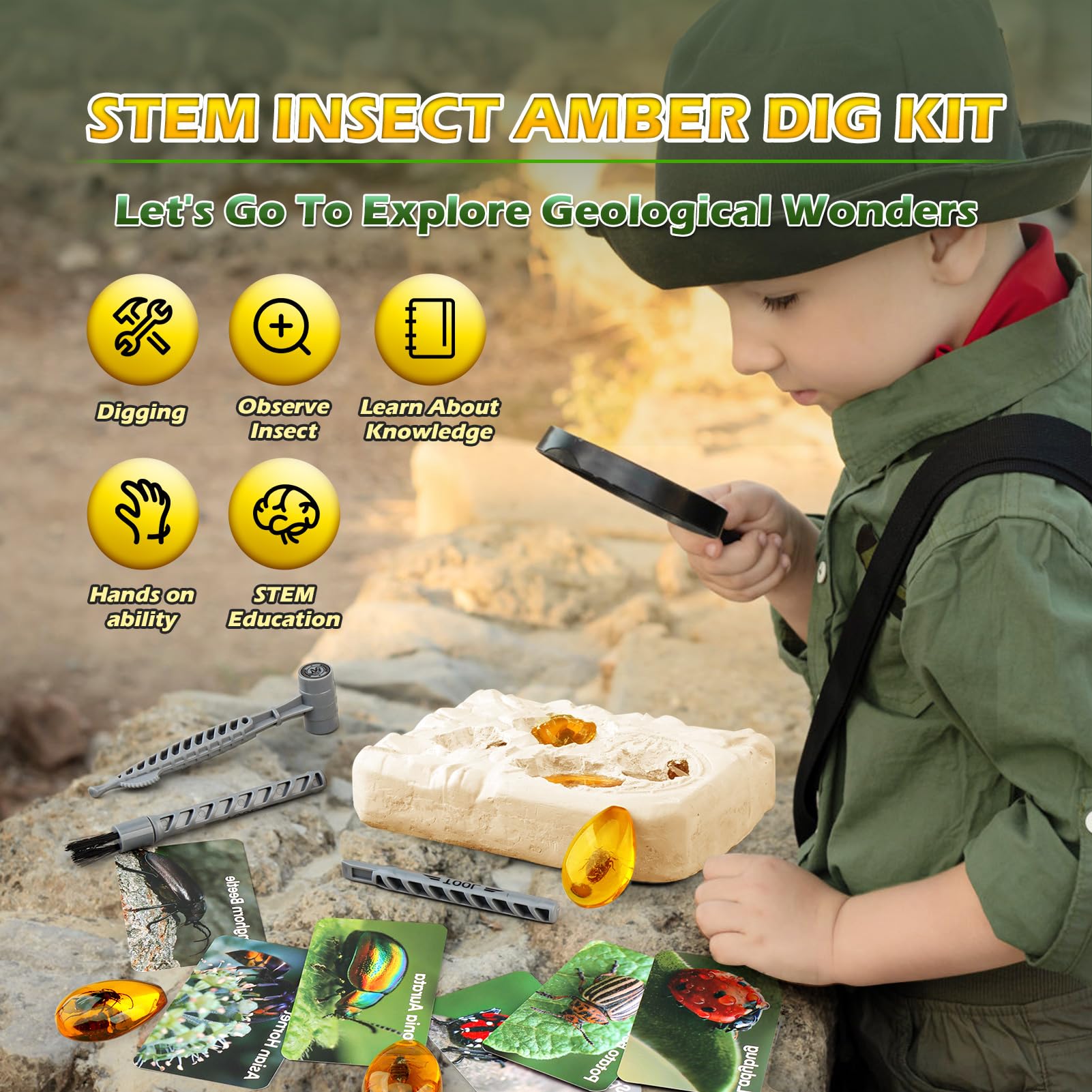 Storage bag from the Woumserta Amber Dig Kit keeps finds organized