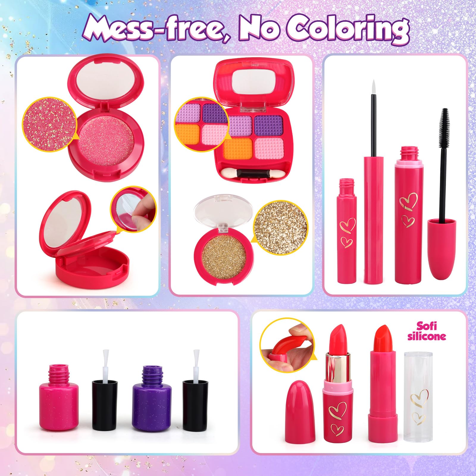 Woumserta set invites confidence and independence during creative makeup adventures.