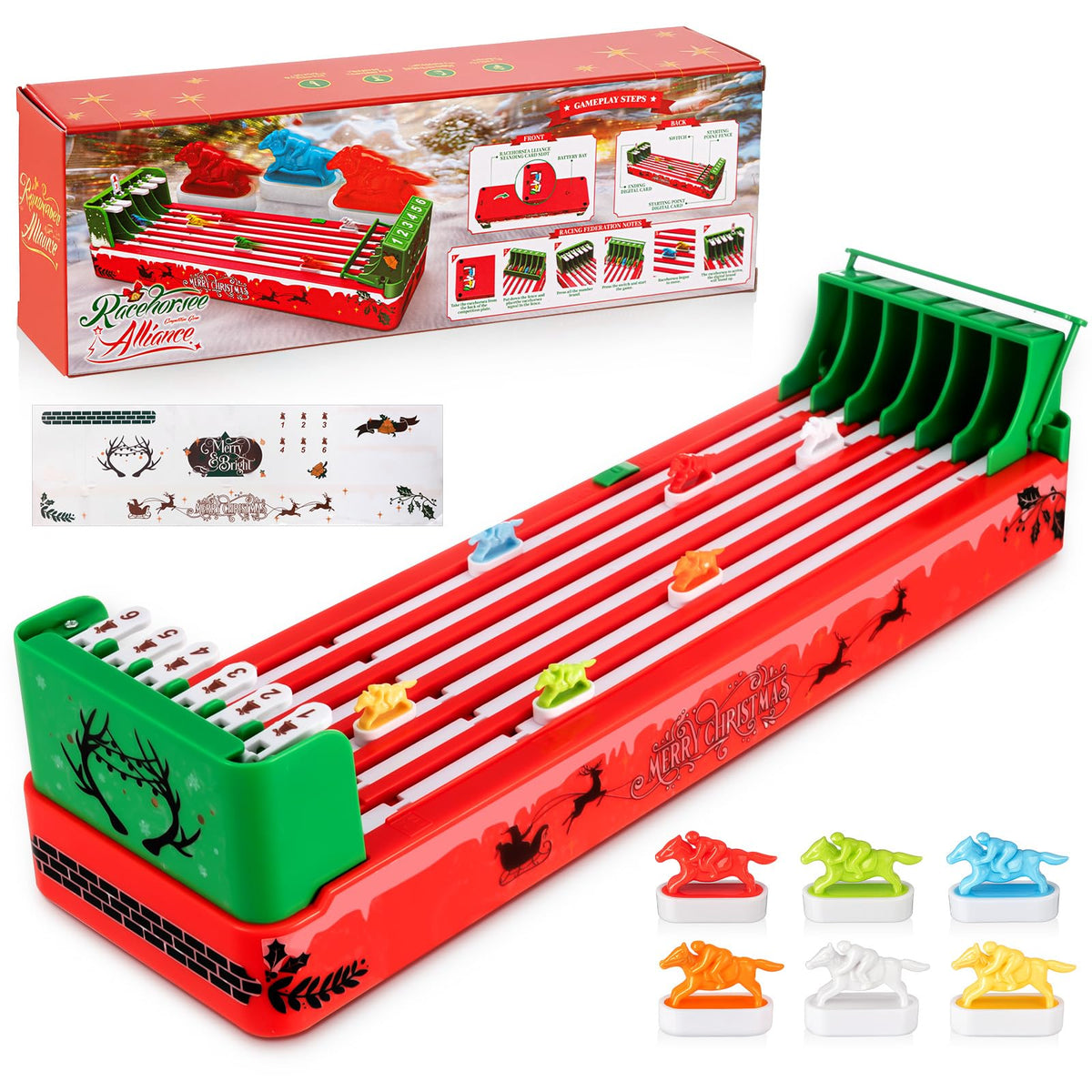 Wovnet derby horse race board on table for family fun.