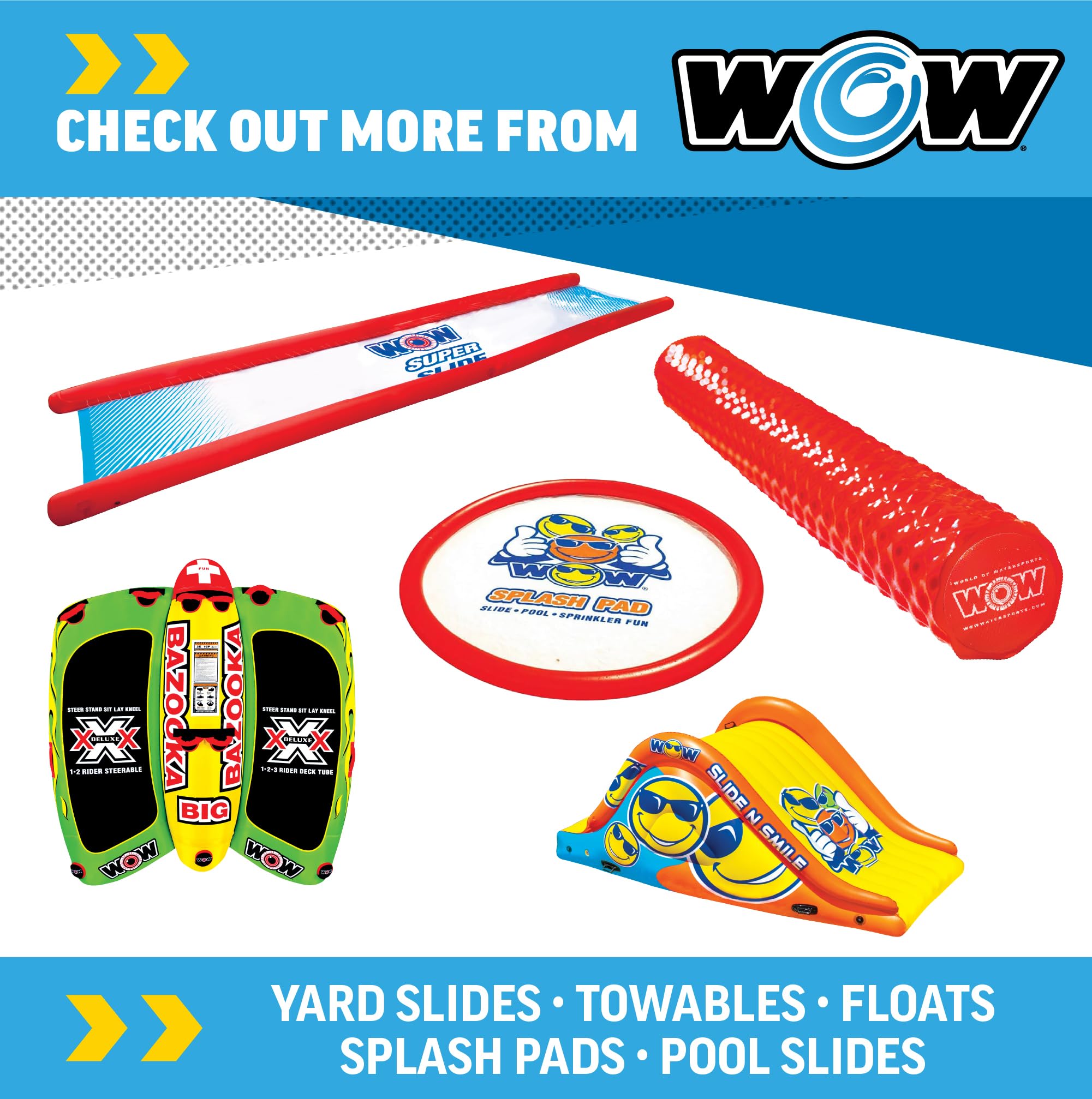 WOW Sports 1-year warranty offers peace of mind for water enthusiasts.