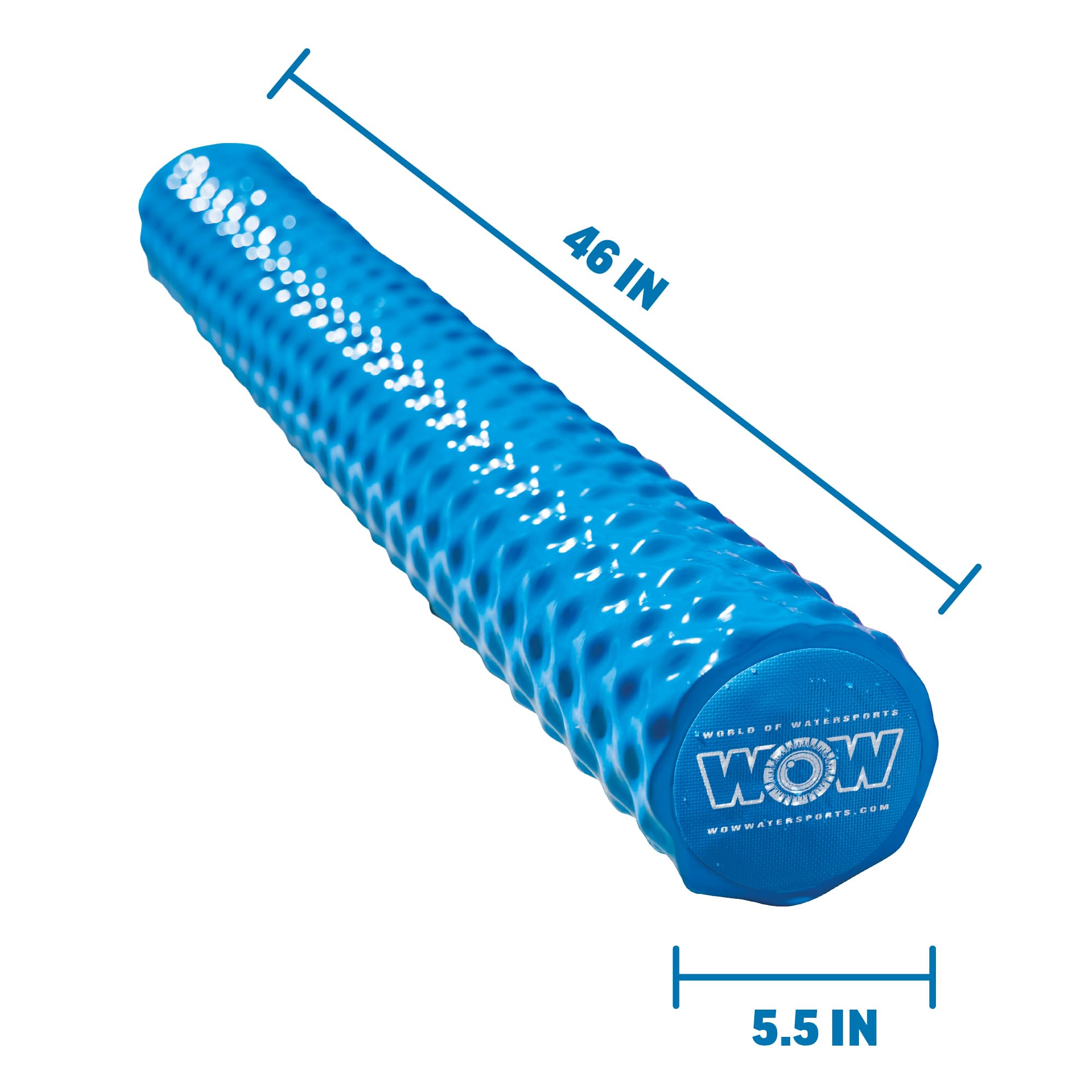 WOW Sports 46-inch pool noodle provides roomy comfort for adults and kids.