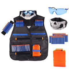 Wowang tactical vest kit front view for Nerf battles with extra ammo
