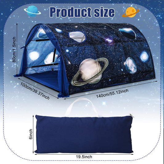 Wowangce Galaxy Twin Bed Tent curtains enhance privacy during indoor play