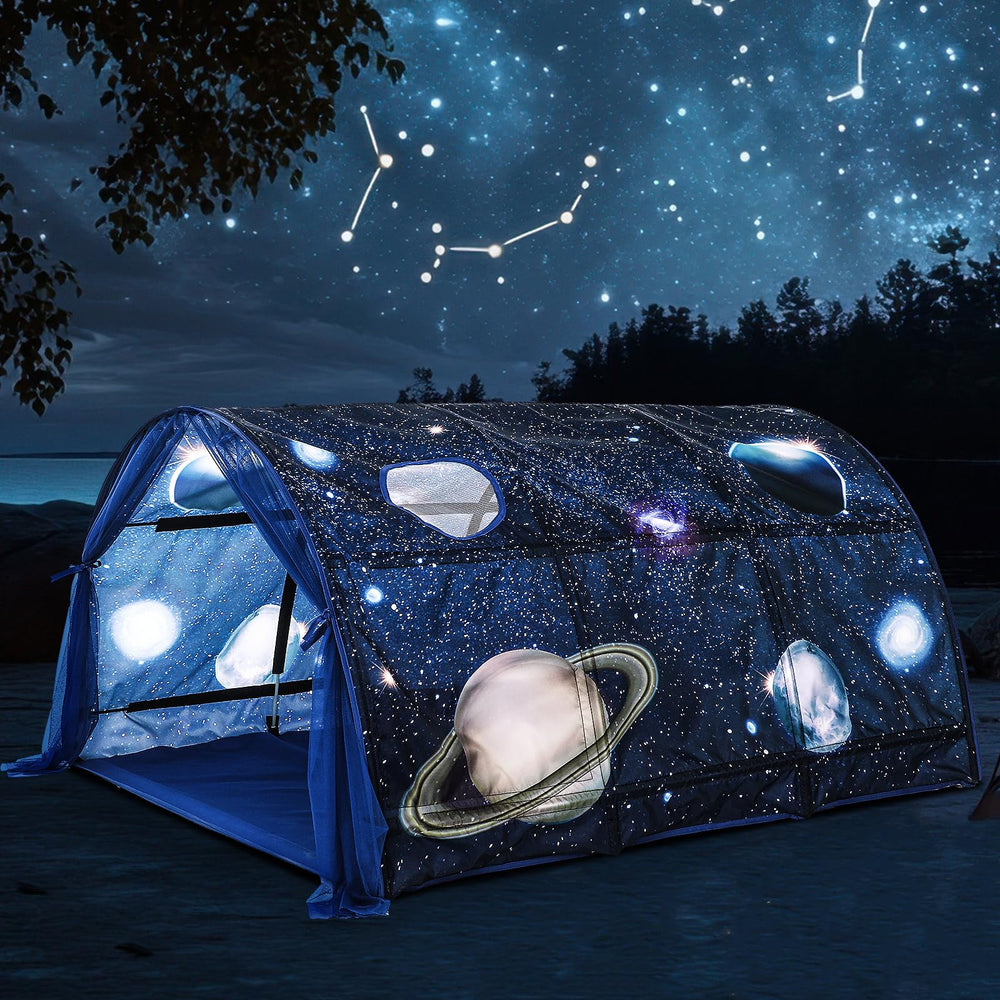 Wowangce Galaxy Twin Bed Tent open layout for imaginative play
