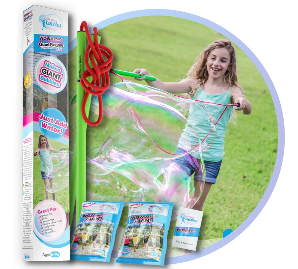 WOWMAZING giant bubble wand in action for impressive outdoor bubbles.