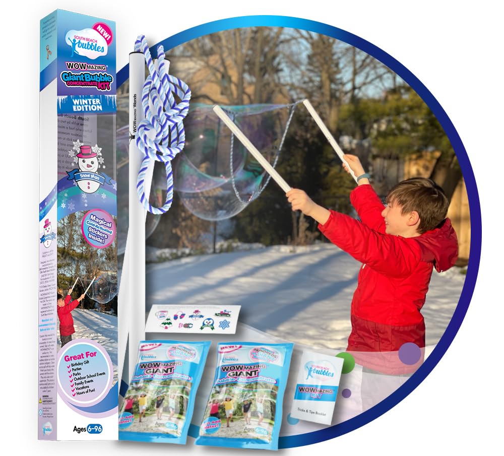WOWMAZING giant bubble wand for oversized outdoor bubbles.