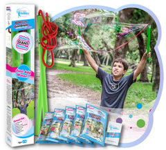 WOWMAZING Giant Bubbles Kit Plus with large wand ready for backyard fun