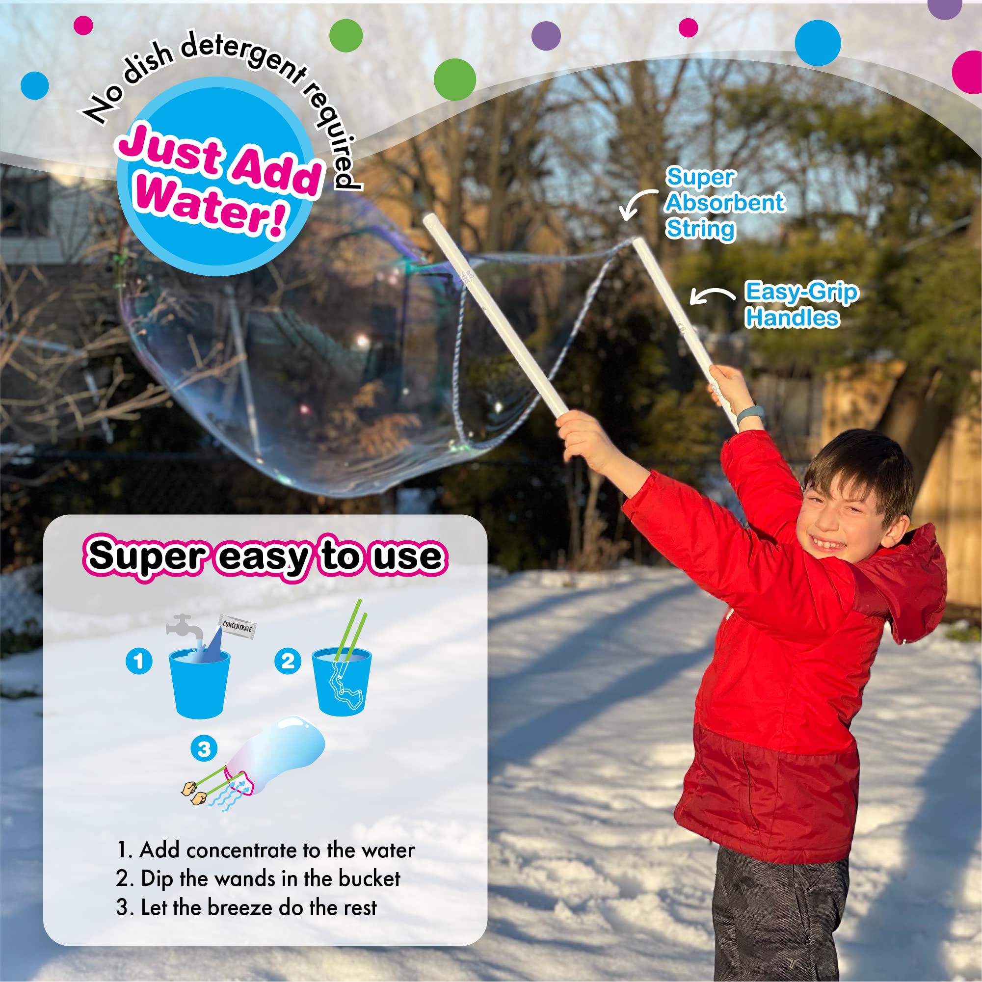 WOWMAZING kid-friendly bubble toy ideal for birthdays and outdoor play.