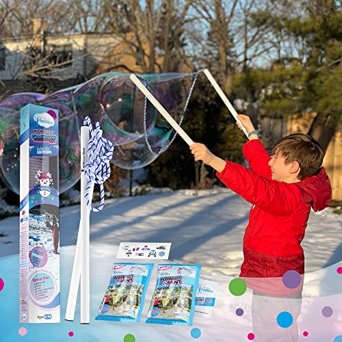 WOWMAZING two big bubbles mix pouches for dramatic bubbles outdoors.