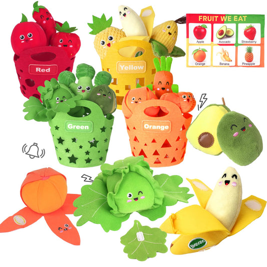 WOWOHAGE plush fruit and veggie set for tactile sorting and play