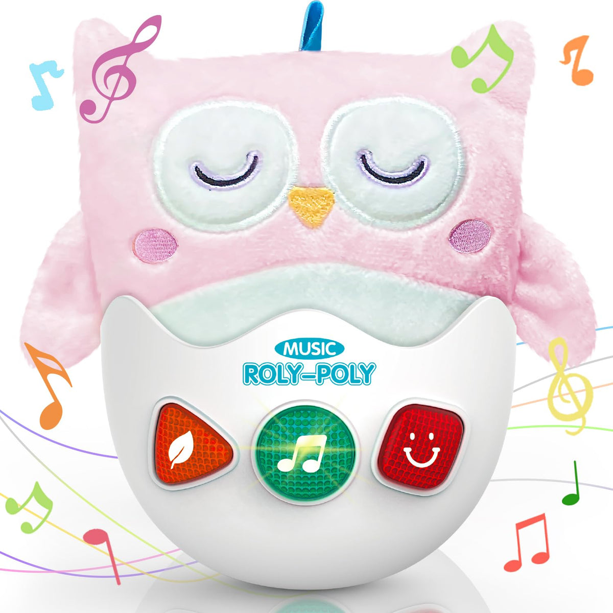 WOWOHAGE plush owl toy with lights and sounds for sensory play