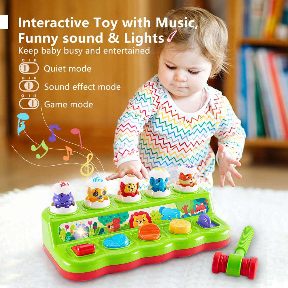 WOWOHAGE rubber hammer safe play with soft hammer supports gentle tapping and safer play.