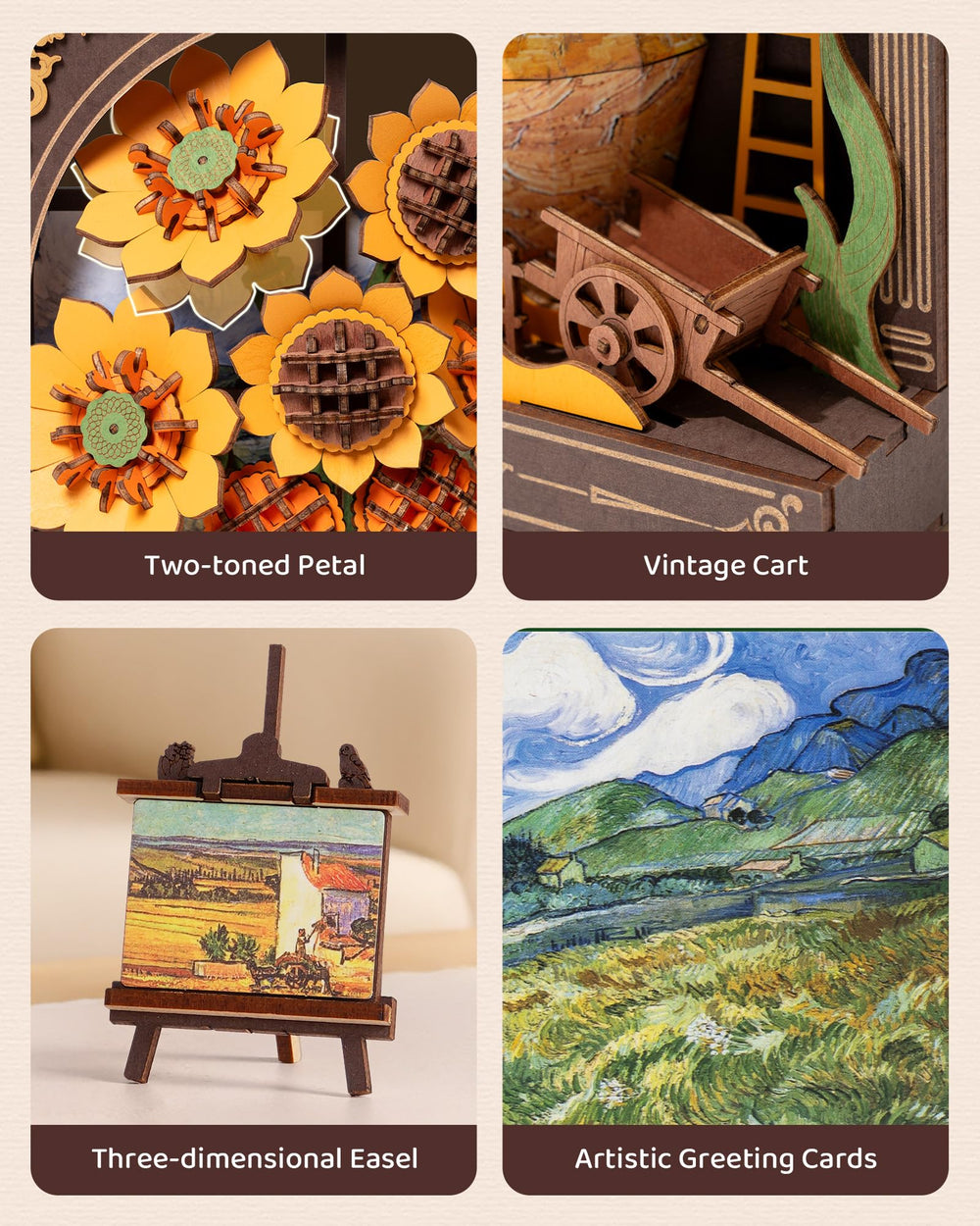 Wowood 3D puzzle ready to hang as wall art or tabletop centerpiece.