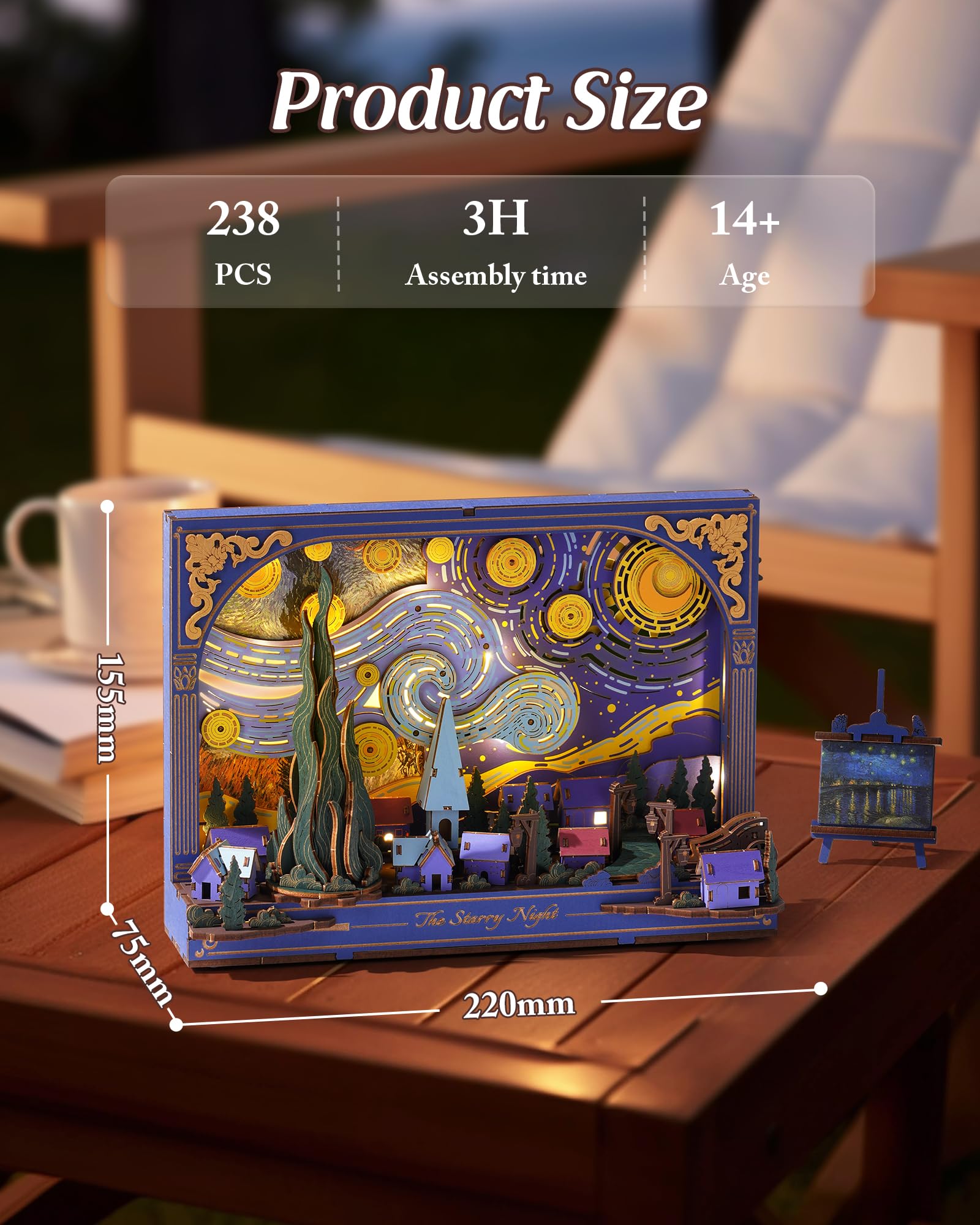 Wowood 3D wall art puzzle ready to display as an elegant centerpiece.