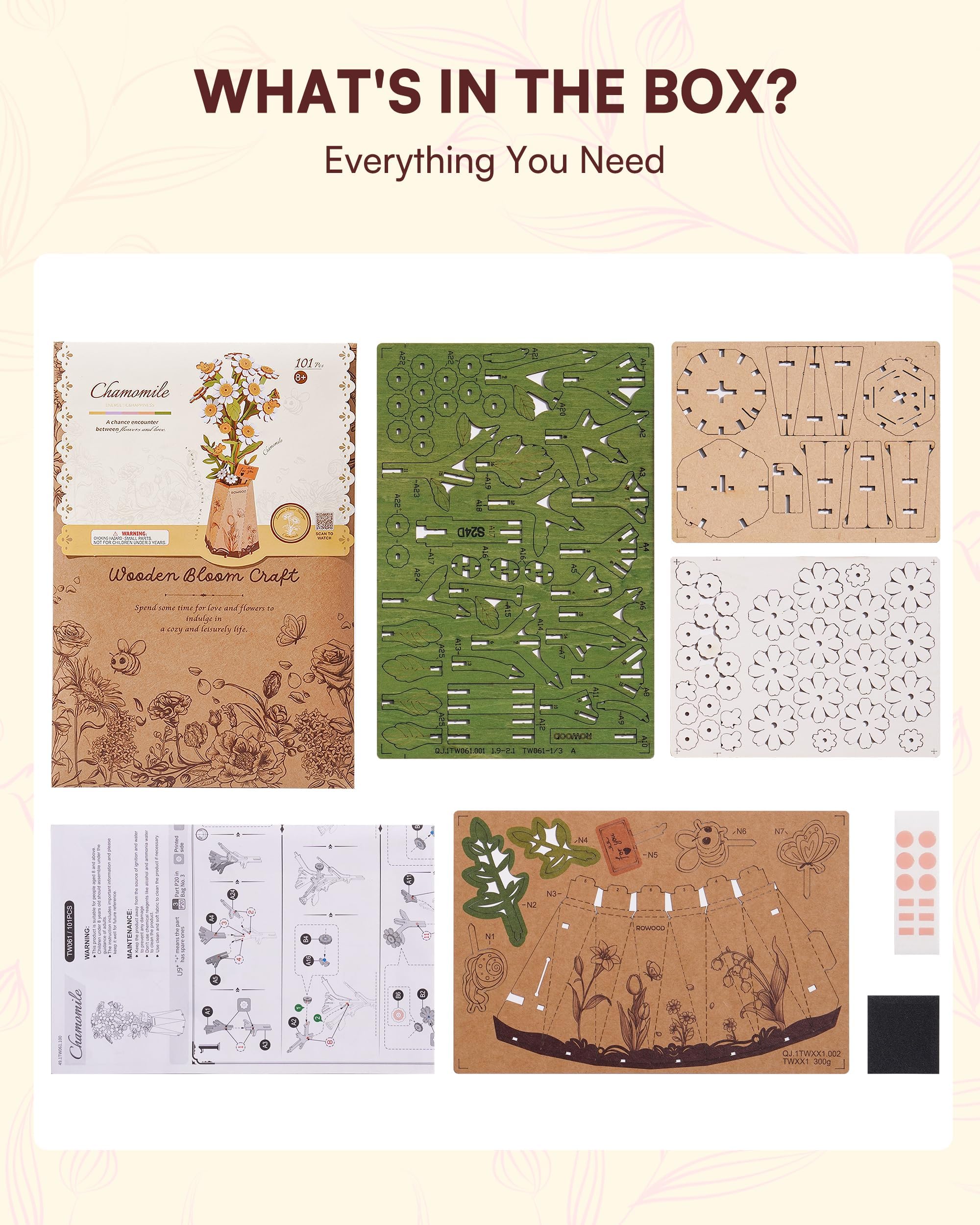 Wowood Chamomile puzzle gift pack suitable for birthdays and housewarmings