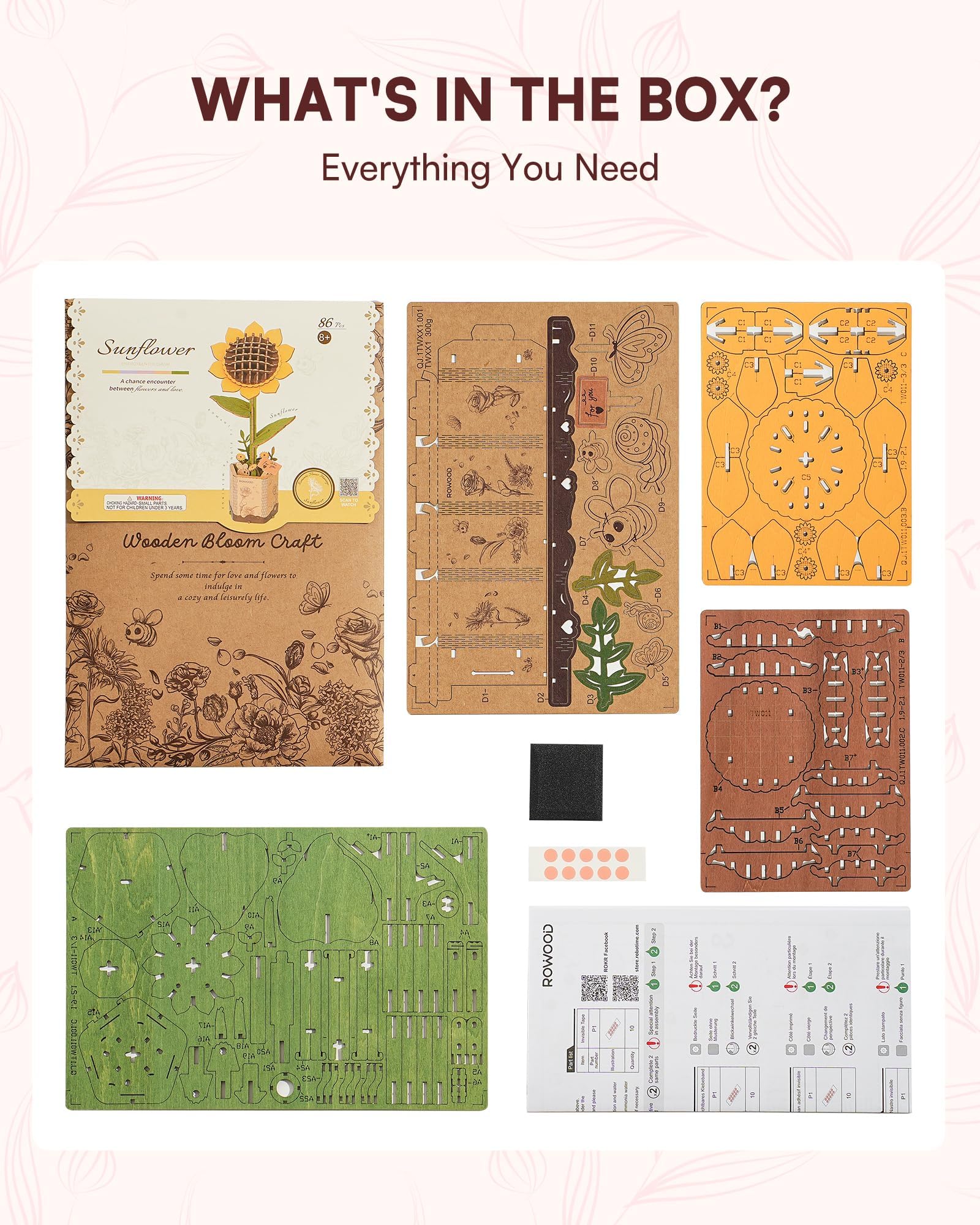 Wowood gift-ready sunflower kit suits plant lovers and special occasions.