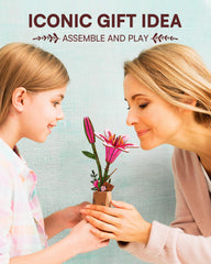Wowood Pink Lily close-up - smooth edges and natural wood texture for tactile delight.