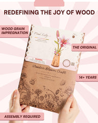 Wowood Pink Lily puzzle in hand - ideal for relaxing craft time.