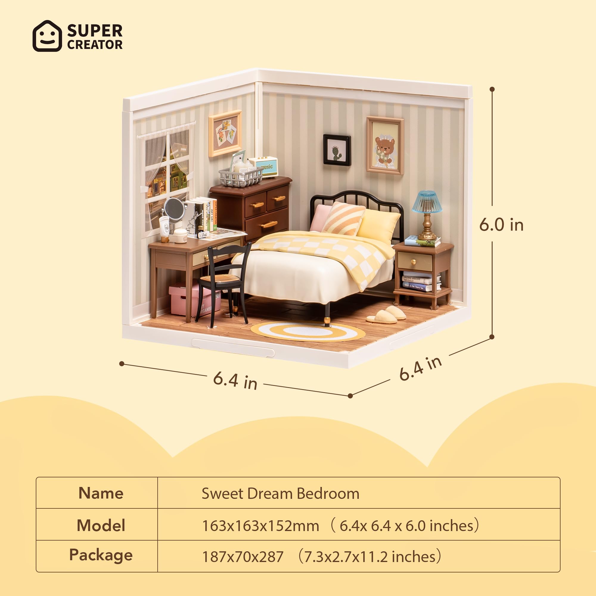 Wowood sweet dream bedroom display—assemblable decor with a cozy, imaginative vibe.