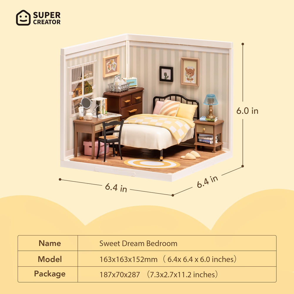Wowood sweet dream bedroom display—assemblable decor with a cozy, imaginative vibe.