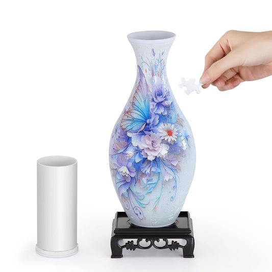Wowsome 3D puzzle vase in assembly shows glue-free setup for a centerpiece.