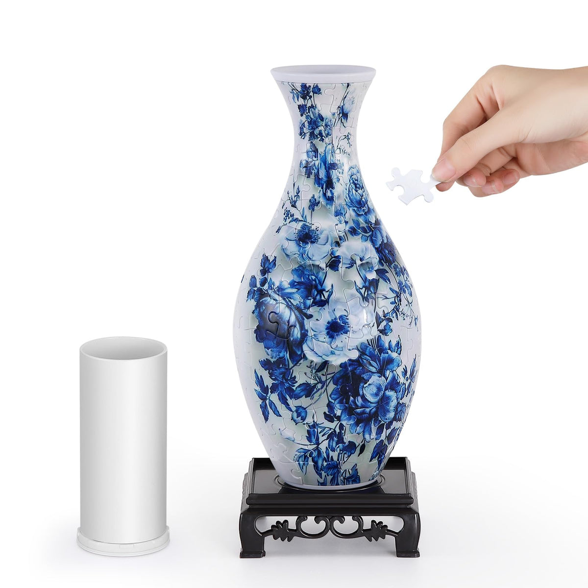 Wowsome 3D Puzzle Vase side view showing interlocking pieces forming a sturdy centerpiece