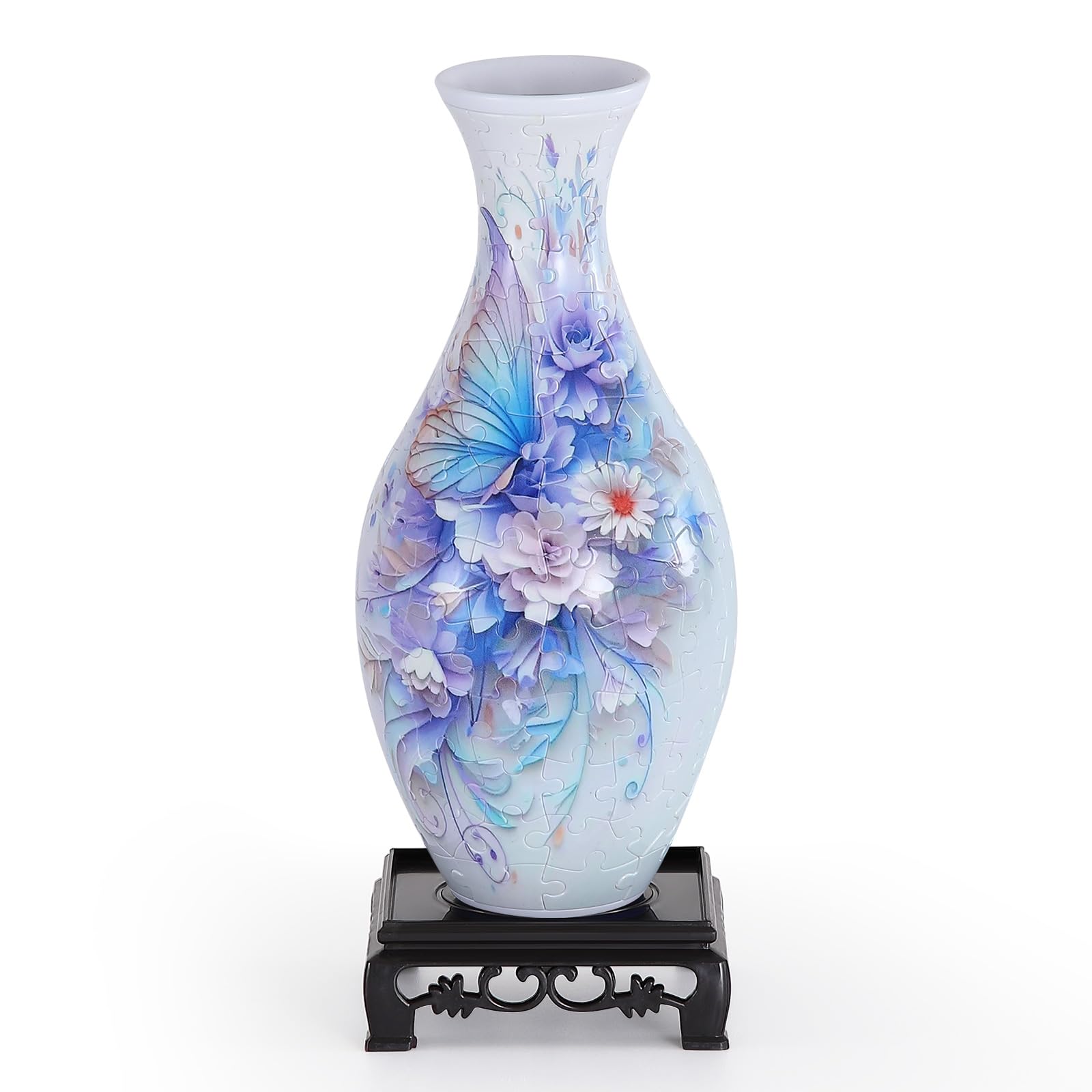 Wowsome 3D puzzle vase side view highlights interlocking pieces and stability.