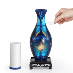 Wowsome puzzle vase assembly close-up showing numbered pieces for an easy build and display