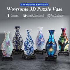 Wowsome puzzle vase with stable base keeps tabletops secure