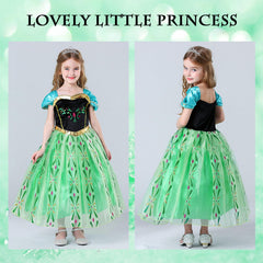 WOXVM Anna princess dress side view, lightweight fabric and sparkle