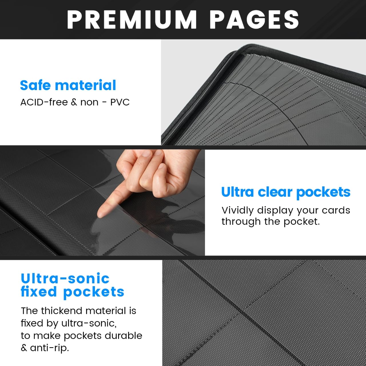 WPGEAR interior pockets securely holding 3x4 cards