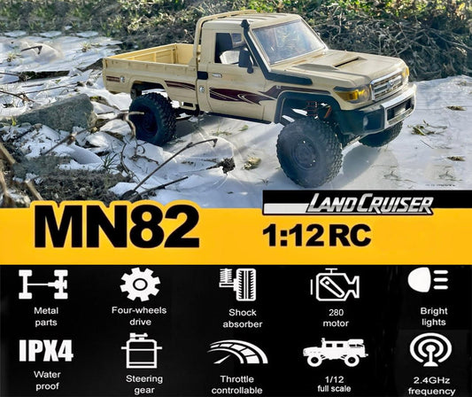 WPLDEWAN MN82 RC truck side profile highlights 4x4 stance and sturdy build