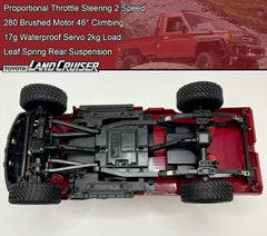 WPLDEWAN RC Rock Crawler side profile with rugged suspension