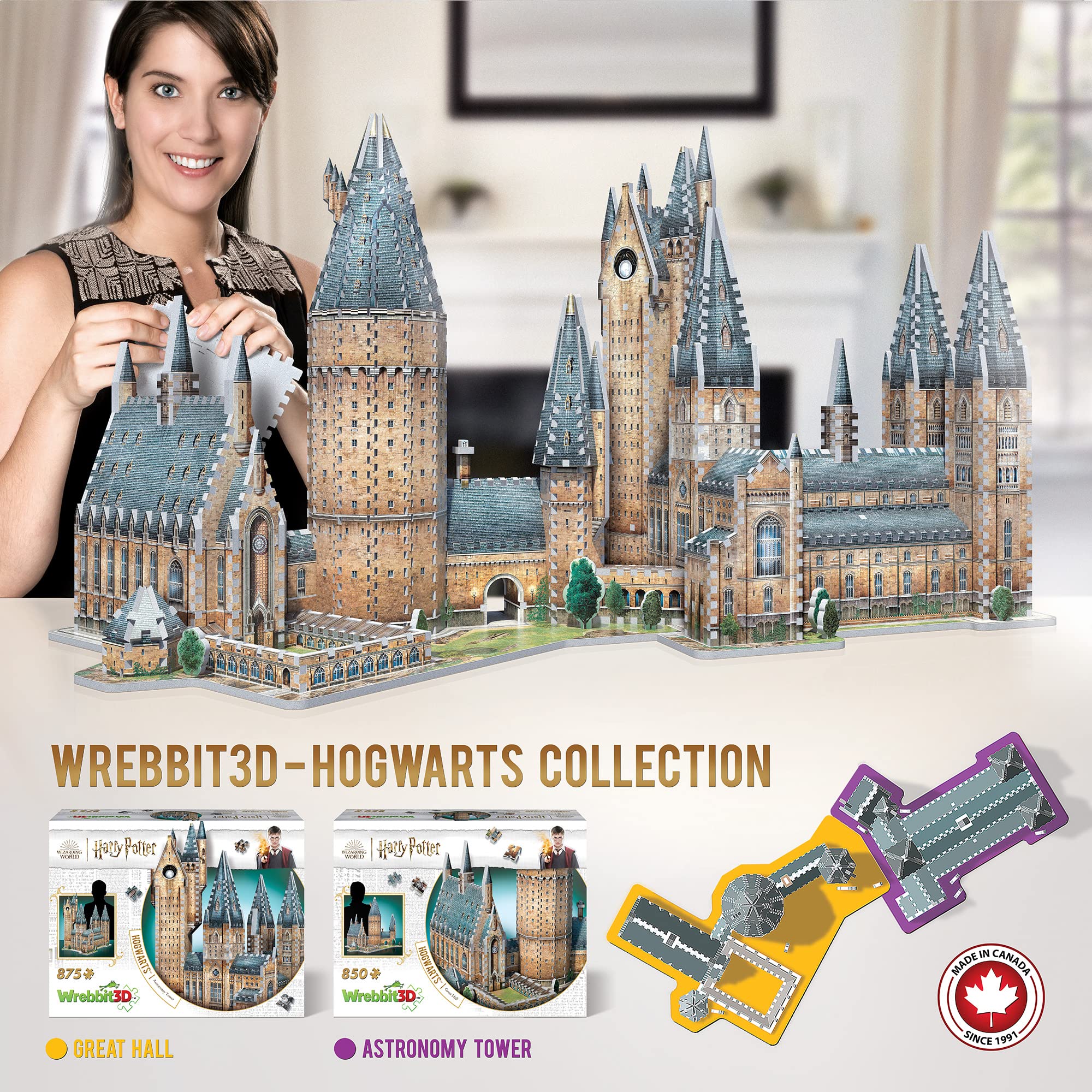 Wrebbit3D Hogwarts Castle puzzle pieces set enables precise interlocking for a sturdy model