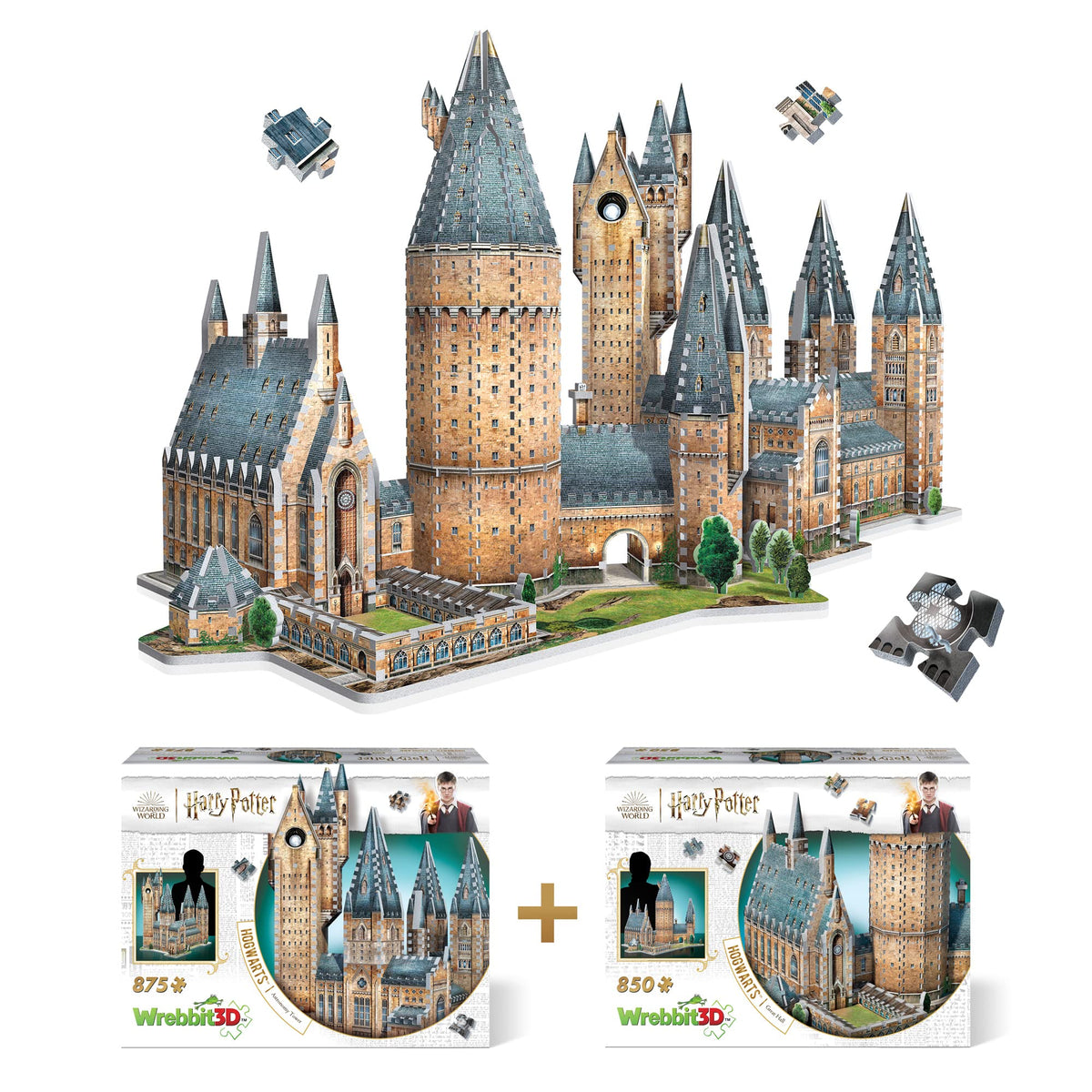 Wrebbit3D Hogwarts Castle puzzle cover showing iconic architecture for immersive build