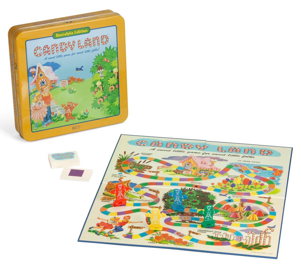 Sturdy tin keeps pieces organized during travel and storage.