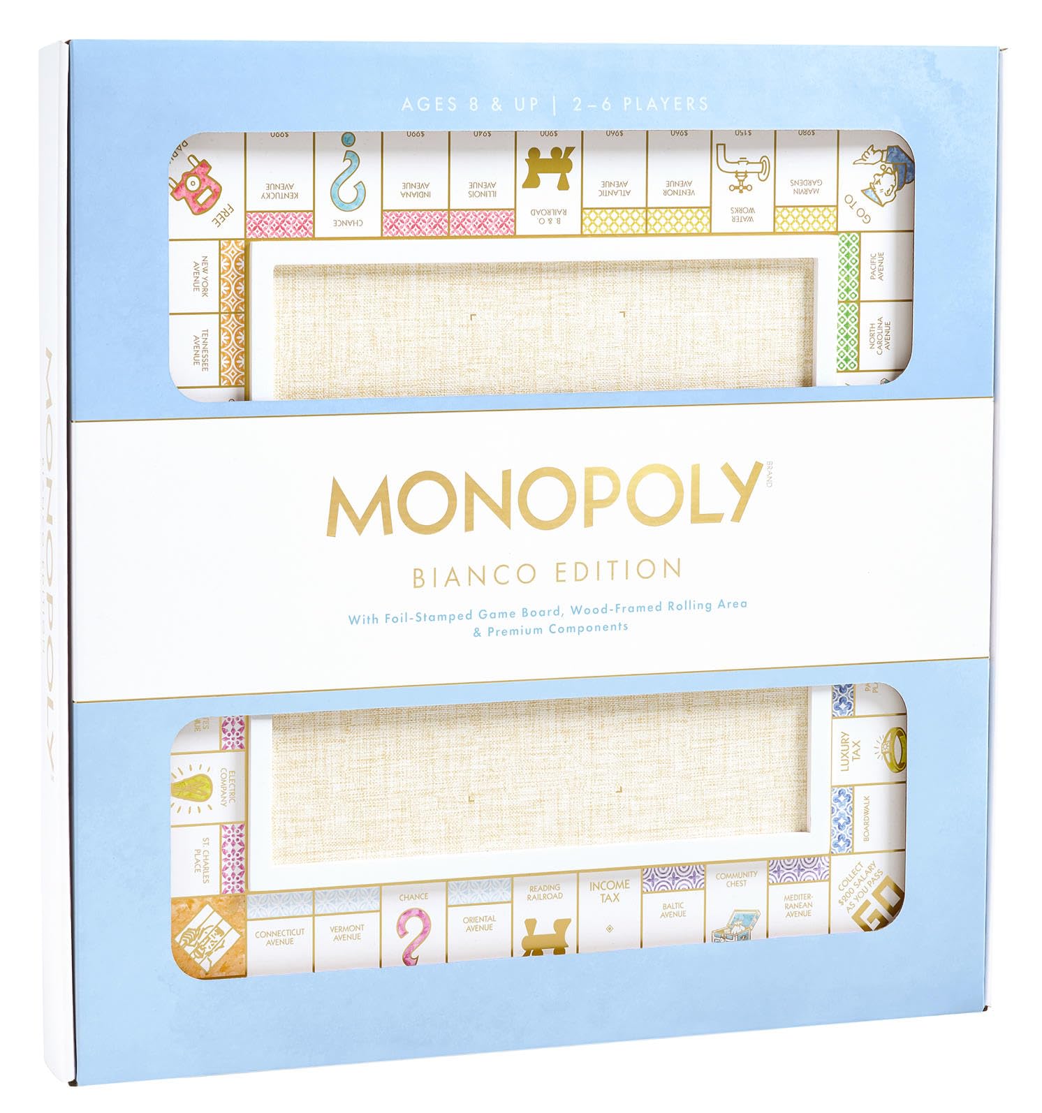WS Game Company Monopoly Bianco white wood board for stylish family game nights