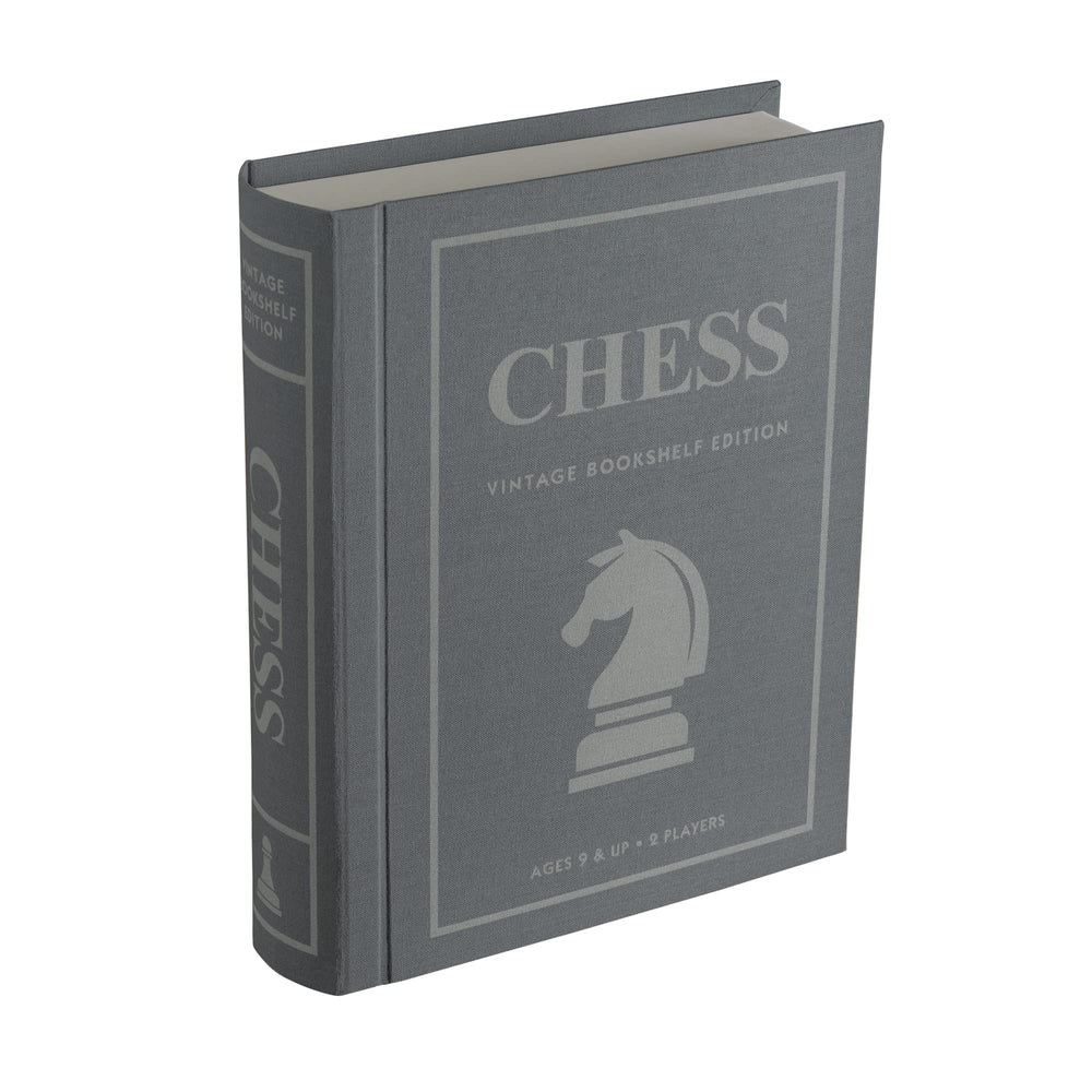 WS Game Company chess vintage bookshelf box displayed as elegant library décor